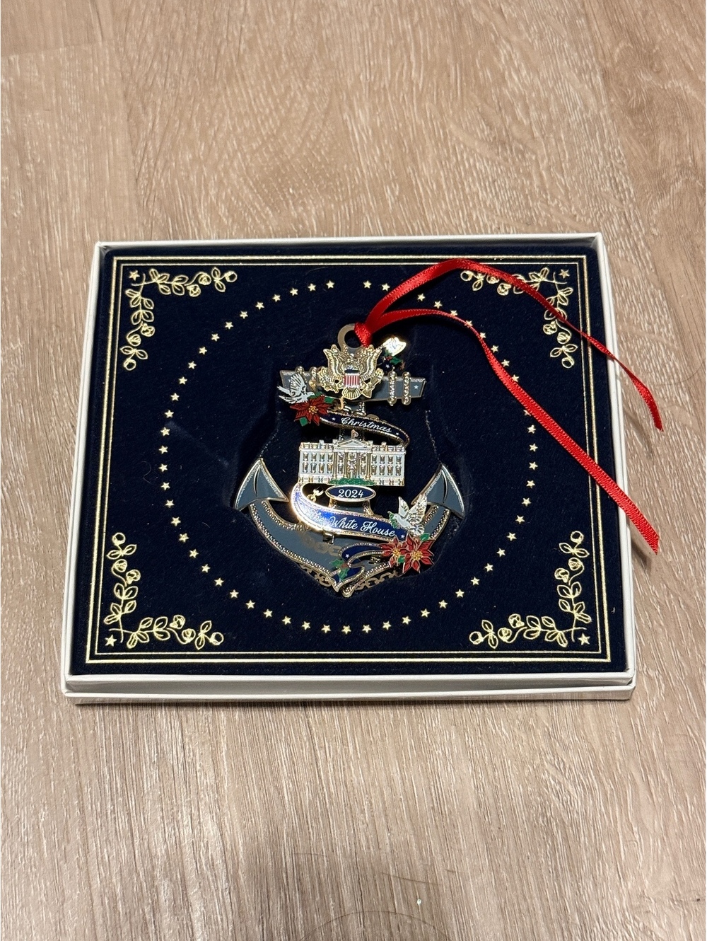 The White House 2024 Christmas Ornament Anchor Design